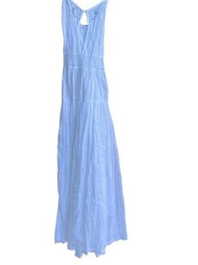 Karma Highway White‎ Cotton Maxi Summer Dress Boho Flowy OS